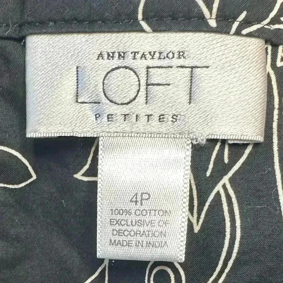 Ann Taylor Black White Floral Sequin Embellished A-Line Skirt Size 4P - Picture 6 of 6